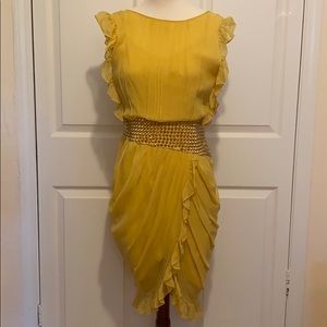 BCBGMAXAZRIA Silk Chiffon Ruffle Dress